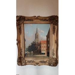 G J Dispo 1922 1973 Stadsgezicht Delft gracht en Oude Kerk