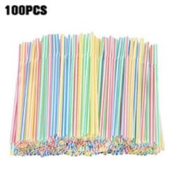 Plastic Buigrietjes - Plastic DrinkRietjes - Buigriet - Cocktailrietjes -200mm -5 mm - 100 stuks