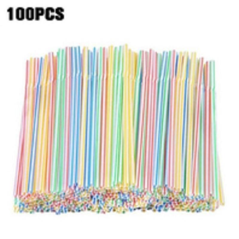 Plastic Buigrietjes - Plastic DrinkRietjes - Buigriet - Cocktailrietjes -200mm -5 mm - 100 stuks