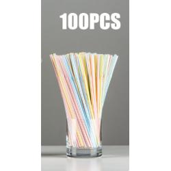Plastic Buigrietjes - Plastic DrinkRietjes - Buigriet - Cocktailrietjes -200mm -5 mm - 100 stuks