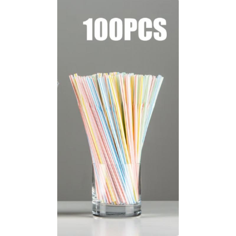 Plastic Buigrietjes - Plastic DrinkRietjes - Buigriet - Cocktailrietjes -200mm -5 mm - 100 stuks
