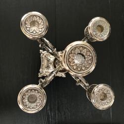 2 Prachtige puur zilveren antieke 5 armige kaarshouders uit 1895 met Garantie Certificaat