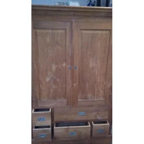 hoge teakhouten kast