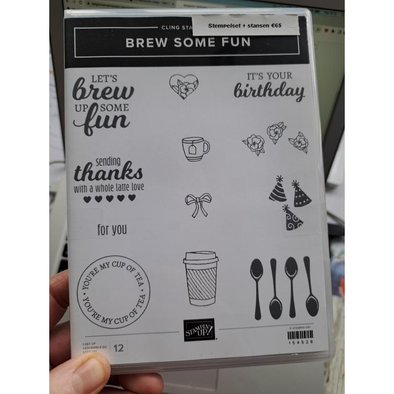 Stampin' Up! stempelset Brew Some Fun met bijpassende Warm Wraps stansen