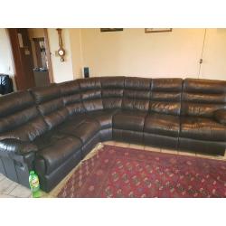 Hoekbank leder