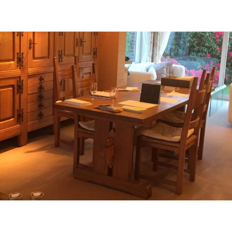 eettafel in massief eik