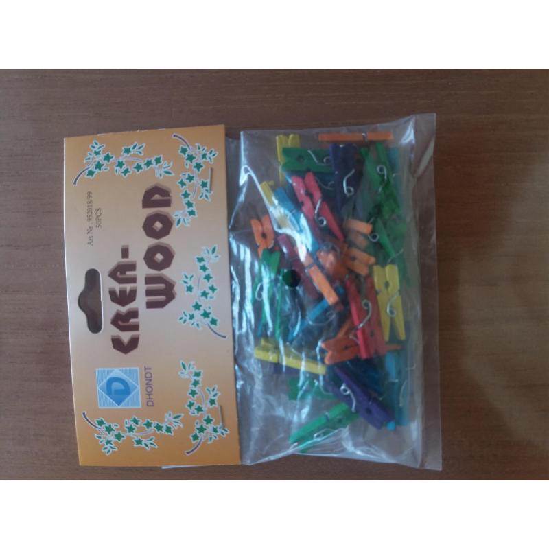 mini wasknijperrs en knutsel houtjes