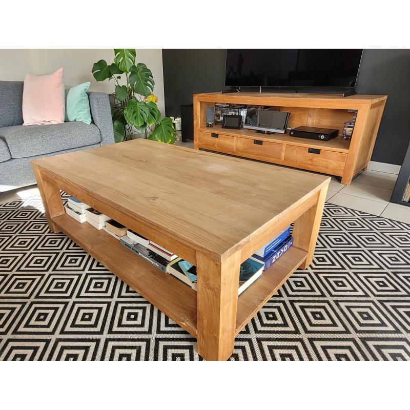 Massieve teak eetkamer en salonmeubels