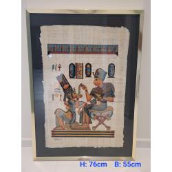 2 prachtige Egyptische papyrus schilderijen
