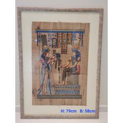 2 prachtige Egyptische papyrus schilderijen