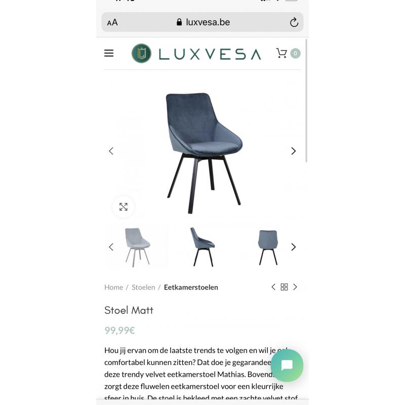 Donkerblauwe velvet eetkamerstoelen
