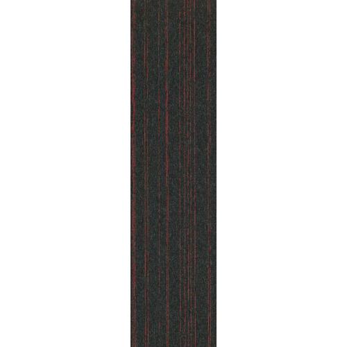 Zwarte tapijttegels met rood accent 25cm x 100cm