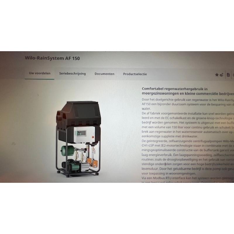 WILO-  RainSystem AF 150- regenwaterrecuperatie