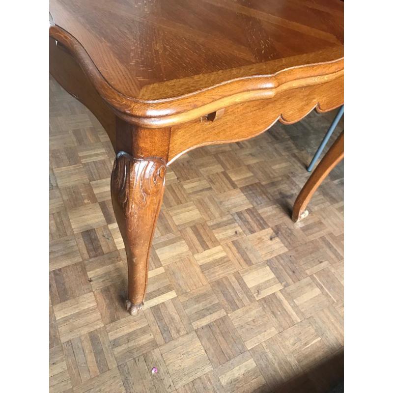 Eettafel in massief eik 1960 uittrekbaar