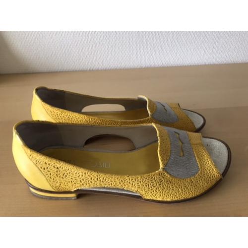 Geel-zilveren lederen schoenen Maat39,9 topkwaliteit