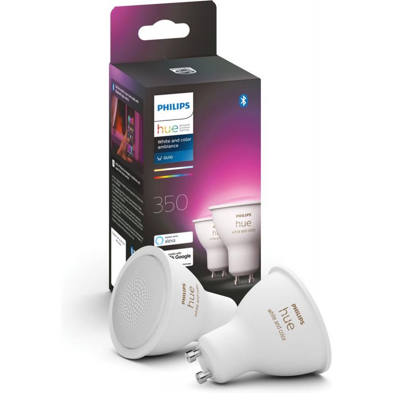 Philips Hue Slimme Lichtbron GU10 Spot - wit en gekleurd licht - 3-pack - Bluetooth