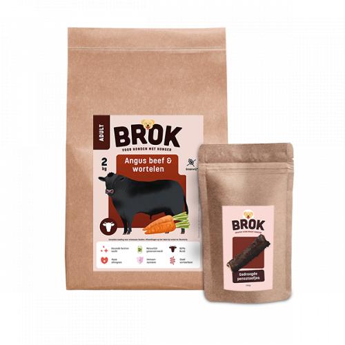 Proefpakket Graanvrije hondenvoeding van BROK - Black Angus & Wortelen