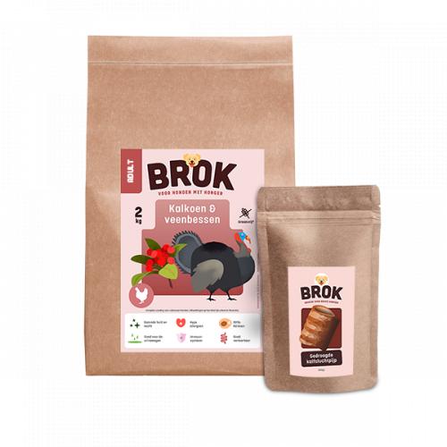Proefpakket Graanvrije hondenbrokken van BROK - Kalkoen & Veenbessen