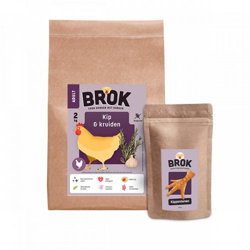 Proefpakket BROK hondenvoeding - Kip & kruiden