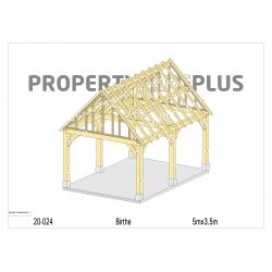 Houten skelet voor bijgebouw, carport, schuur of stal