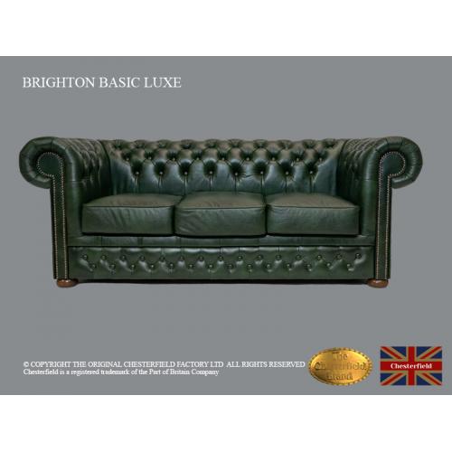 Chesterfield 3 zetels zit Brighton Basic Luxe Cloudy Groen
