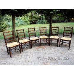 6 rustieke eiken stoelen
