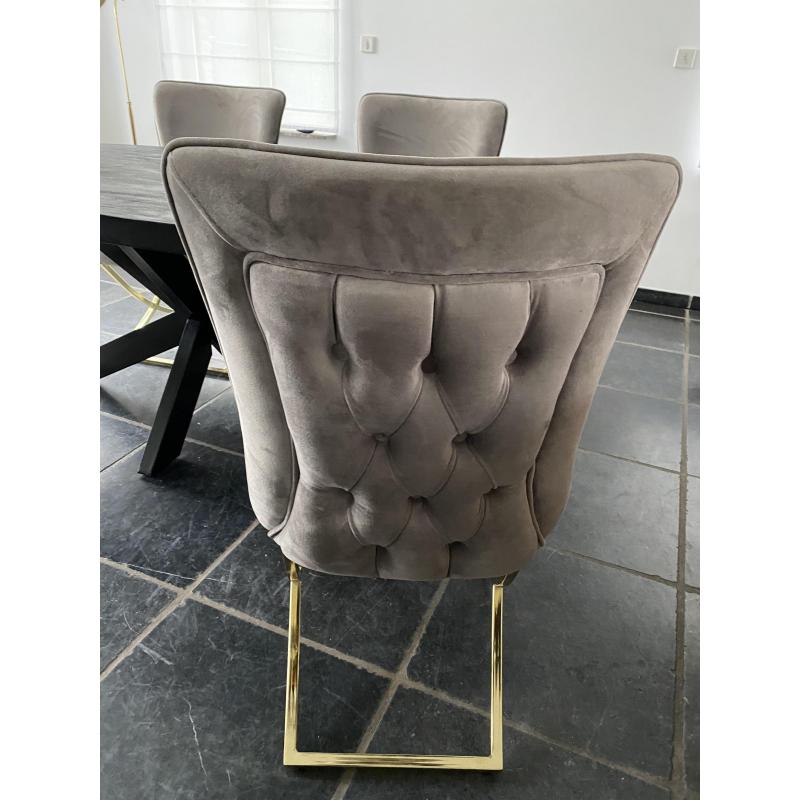 4 velvet stoelen