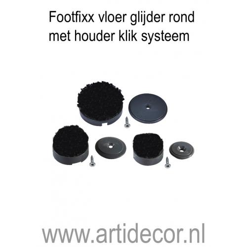 Footfixx vloerglijder rond met houder klik systeem