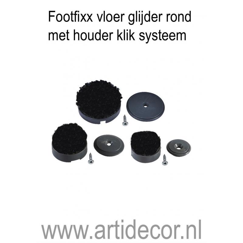 Footfixx vloerglijder rond met houder klik systeem