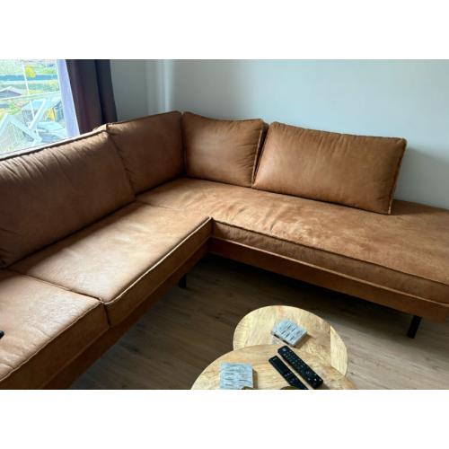 Cognac kleur ecoleder zetel te koop