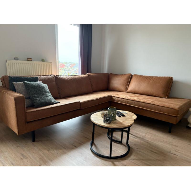 Cognac kleur ecoleder zetel te koop