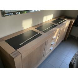 Volledige eetkamer met Leisteen , in vol eikenhout