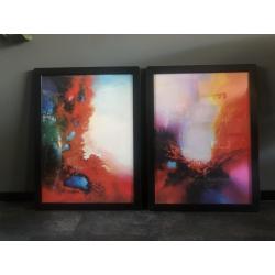 2- ingelijste abstracte kunst posters van Art Grande - Serdar Hizli