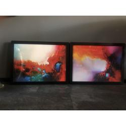 2- ingelijste abstracte kunst posters van Art Grande - Serdar Hizli