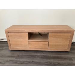 Massief eiken dressoir + tafel + tv-kast