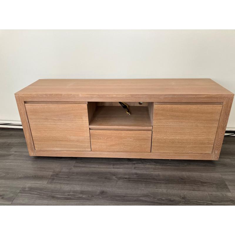 Massief eiken dressoir + tafel + tv-kast
