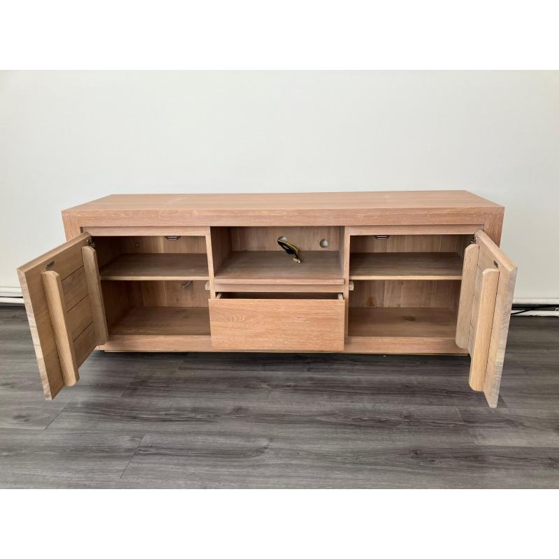Massief eiken dressoir + tafel + tv-kast