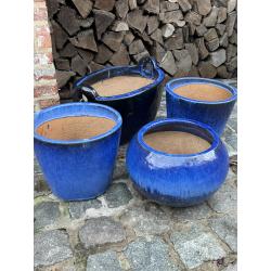 bloempot blauw (glazed egg blue)