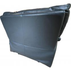 Compleet salon donkerblauw echt leder éénzit relax, driezit relax, tweezit