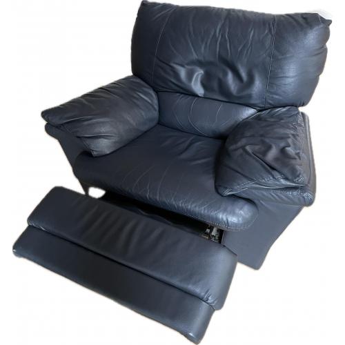 Salon leder éénzit relax donkerblauw