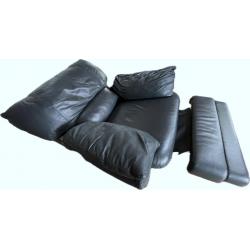 Salon leder éénzit relax donkerblauw