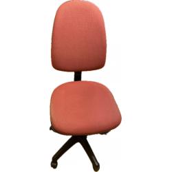 bureaustoel op wieltjes in stoffen bekleding rood
