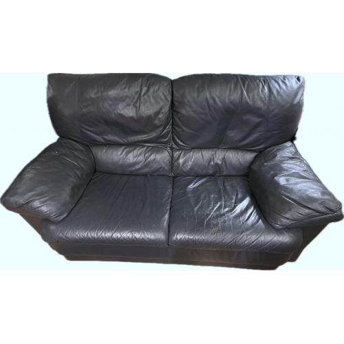 Salon leder tweezit donkerblauw
