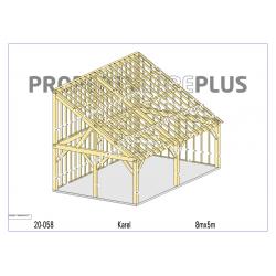 Houten skelet voor bijgebouw, carport, schuur of stal