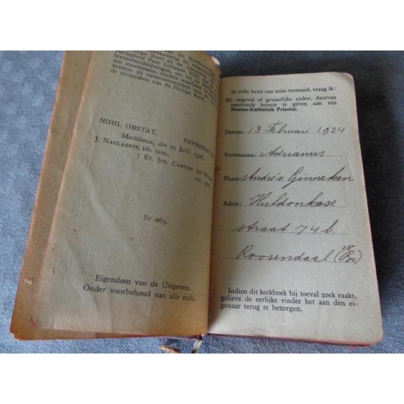 Kerkboek uit 1924