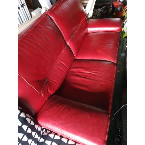 Lederen zetel ROOD