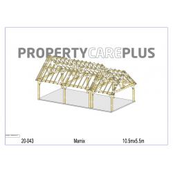 Houten skelet voor bijgebouw, carport, schuur of stal