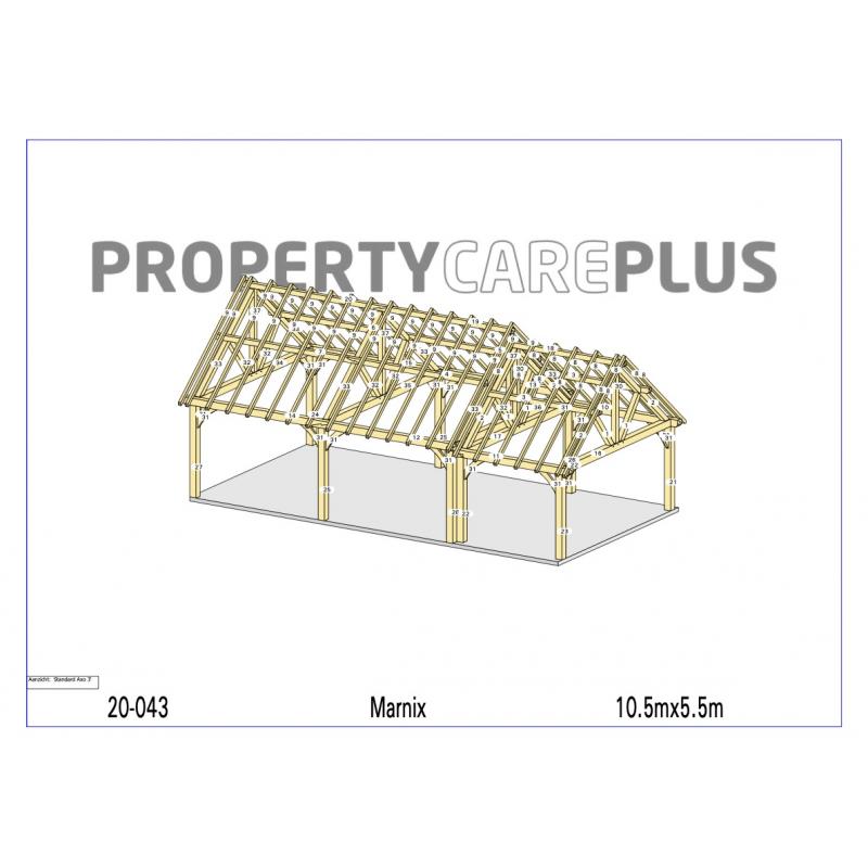 Houten skelet voor bijgebouw, carport, schuur of stal