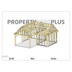 Houten skelet voor bijgebouw, carport, schuur of stal
