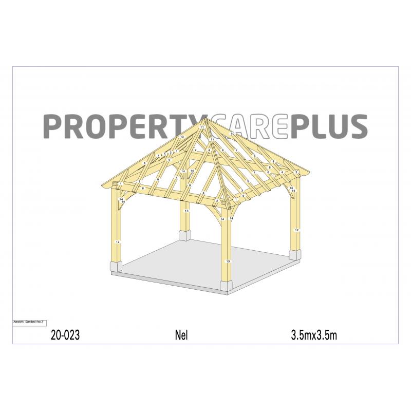 Houten skelet voor bijgebouw, carport, schuur of stal